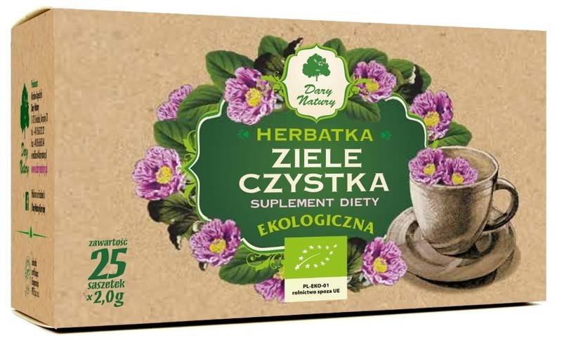 Herbata ziele czystka Bio (25x2g) 50g - Dary Natury
