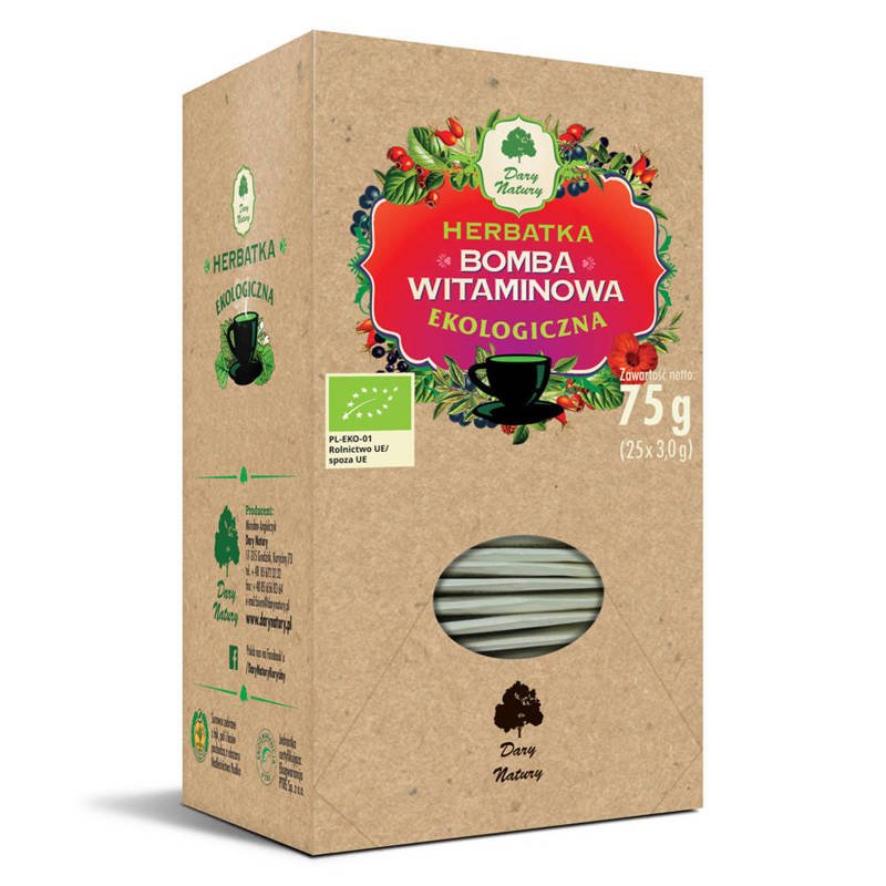 Herbatka  bomba witaminowa saszetki BIO (25x3g) - Dary Natury