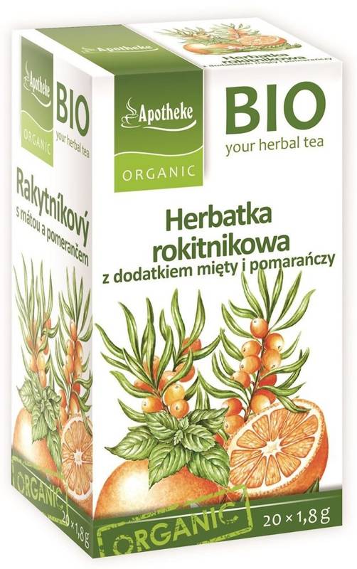 Herbatka rokitnikowa z dodatkiem mięty i pomarańczy Bio (20 x 1,8 g) 36 g - APOTHEKE