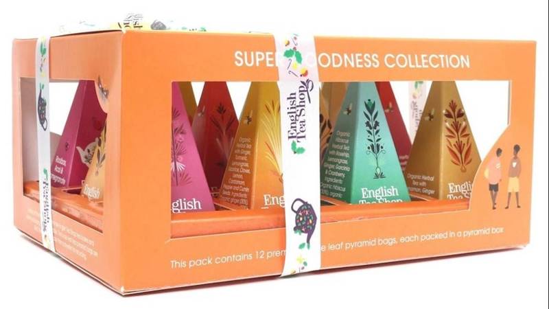 KOLEKCJA HERBATEK OWOCOWO - ZIOŁOWYCH BIO PIRAMIDKI (SUPER GOODNESS - 6 SMAKÓW) (12 x 2 g) 24 g - ENGLISH TEA SHOP