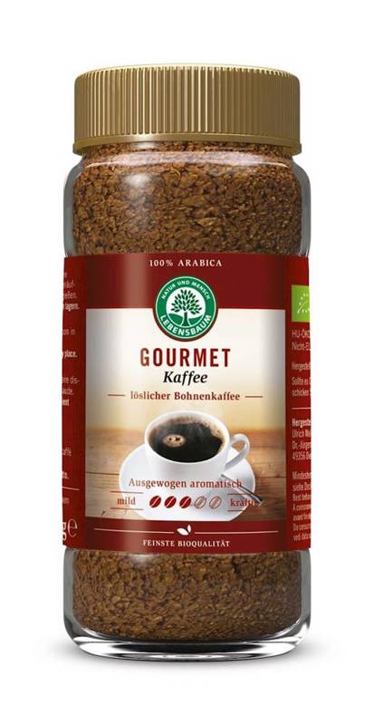Kawa rozpuszczalna liofilizowana arabica gourmet 100 % BIO 100 g - LEBENSBAUM
