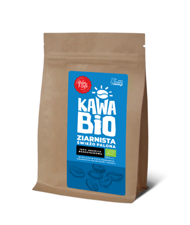 Kawa ziarnista 100% arabica bezkofeinowa Bio 250g- Quba Caffe
