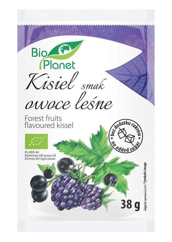 Kisiel o smaku owoców leśnych z owocami jaogodowymi BIO 38g - Bio Planet