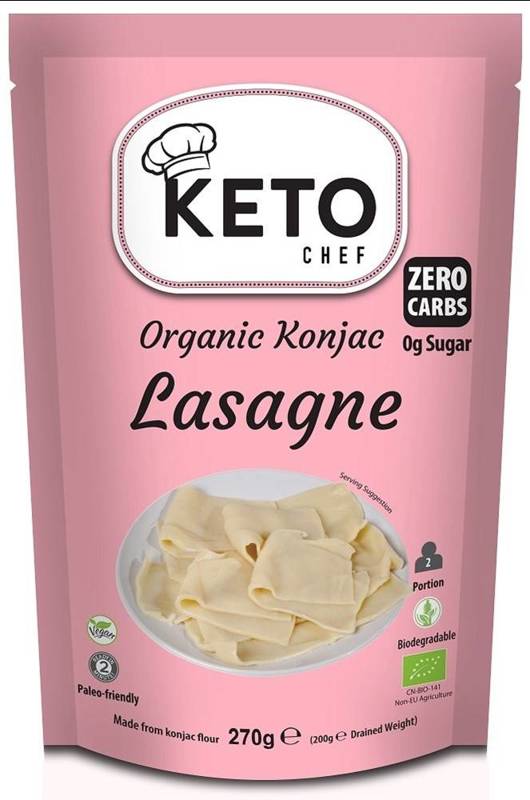 MAKARON KETO (KONJAC TYPU NOODLE LASAGNE) BEZGLUTENOWY BIO 270 g - KETO CHEF (BETTER THAN FOODS)