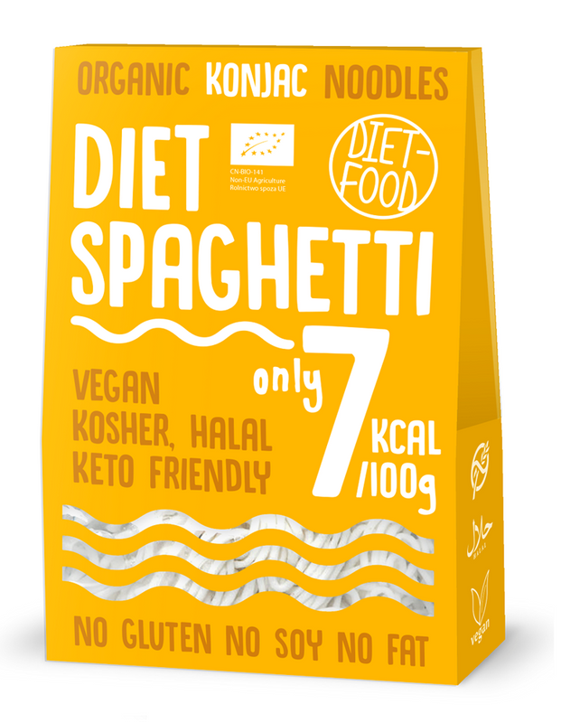 MAKARON (KONJAC TYPU SPAGHETTI) BEZGLUTENOWY BIO 385 g (300 g) - DIET-FOOD