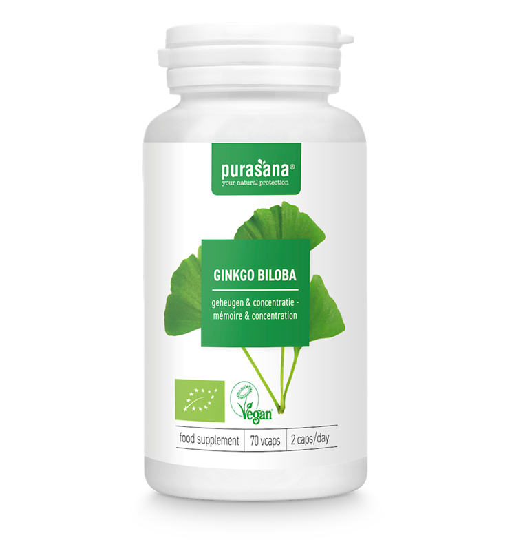 MIŁORZĄB JAPOŃSKI BIO (GINKGO BILOBA) 70 KAPSUŁEK (250 mg) - PURASANA