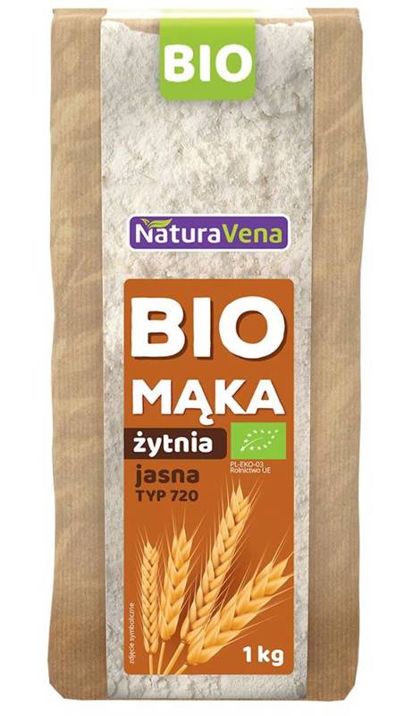 Mąka żytnia jasna typ 720 BIO 1kg - Naturavena