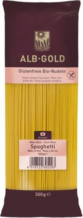 Makaron kukurydziano-ryżowy spaghetti bezglutenowy 100% BIO 500g - ALB-GOLD