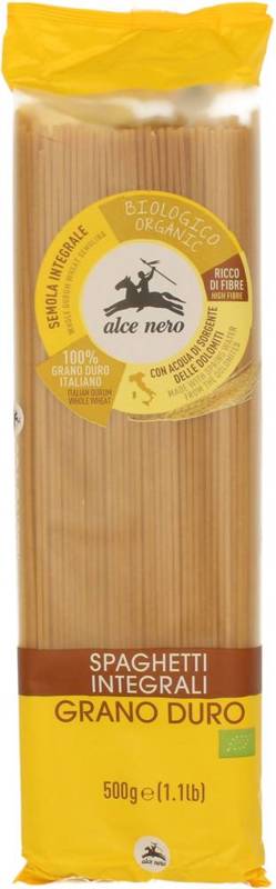 Makaron (semolinowy razowy) spaghetti Bio 500g - Alce Nero