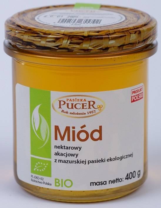 Miód nektarowy akacjowy BIO 400g - Pasieka Pucer