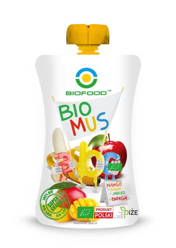Mus mango - bananowo- jabłkowy bezglutenowy BIO 90g - Bio Food