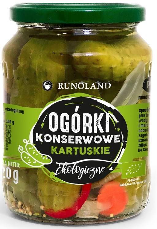 OGÓRKI KONSERWOWE KARTUSKIE BIO 670 g (360 g) - RUNOLAND