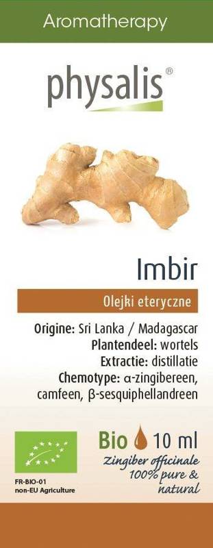 OLEJEK ETERYCZNY IMBIR (GEMBER) BIO 10 ml - PHYSALIS