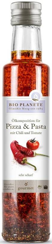 Olej do pizzy i makaronu o smaku chili i pomidora Bio 250ml - Bio Planet