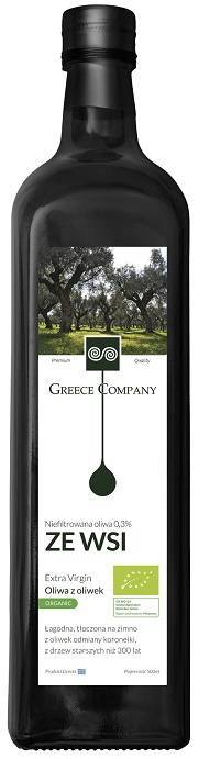 Oliwa z oliwek extra virgin ze wsi niefiltrowana BIO 500ml  - Greece Company 