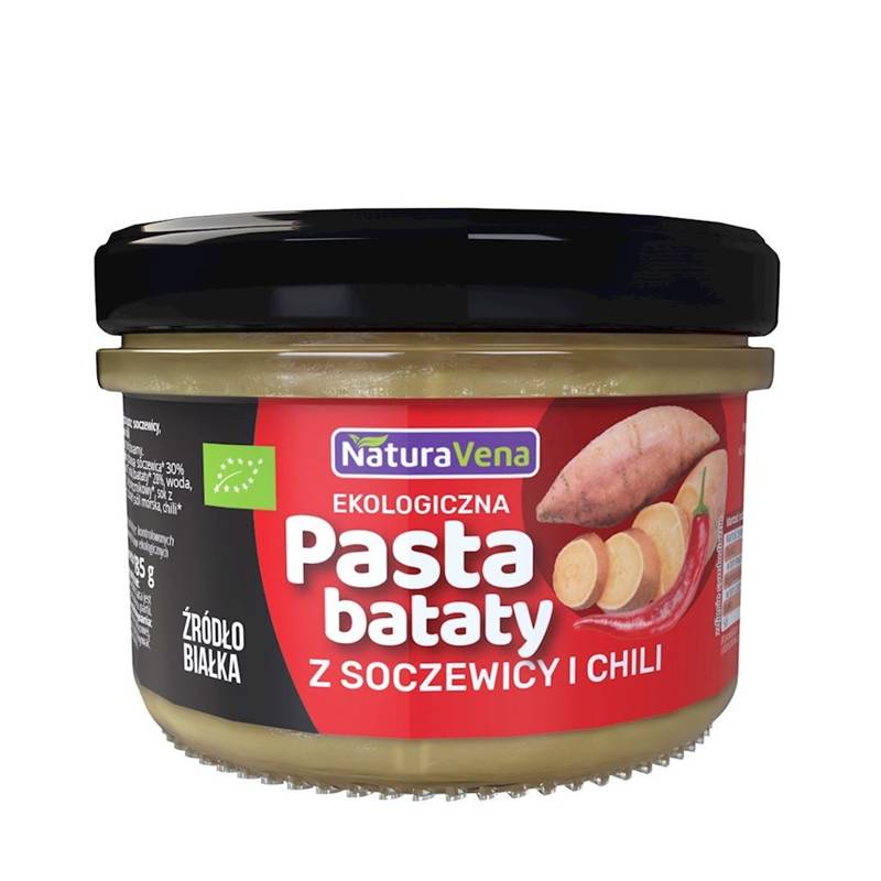 PASTA Z BATATÓW Z SOCZEWICĄ I CHILI BIO 185 g - NATURAVENA