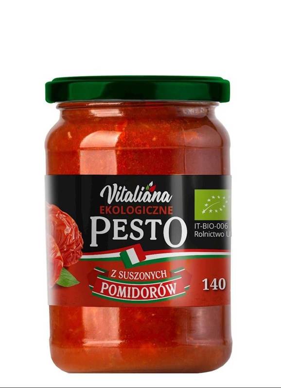 PESTO Z SUSZONYCH POMIDORÓW BIO 140 g - VITALIANA