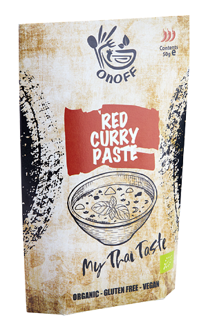 Pasta czerwone curry bezglutenowa Bio 50 g (saszetka) - ONOFF SPICES