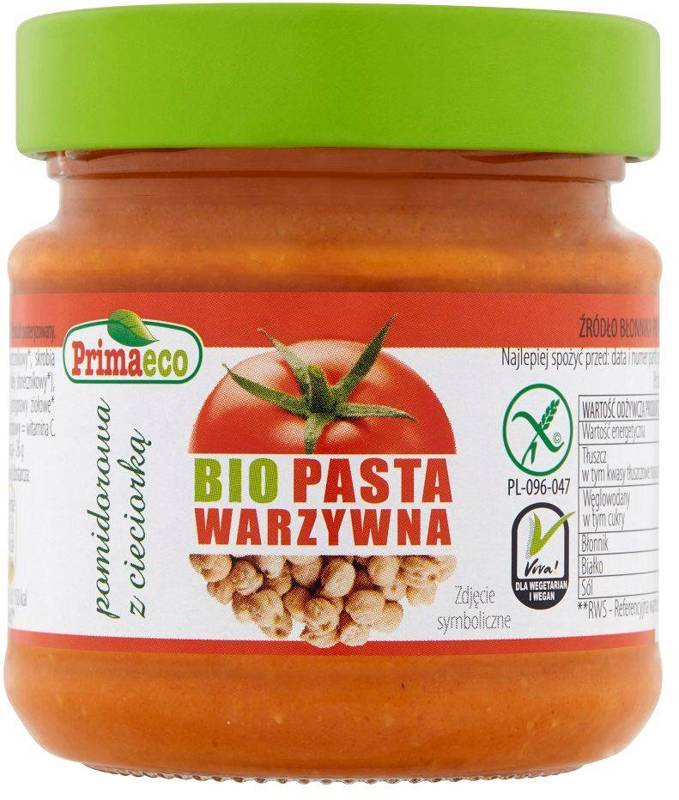 Pasta warzywna pomidorowa z cieciorką BIO 160g- Primaeco