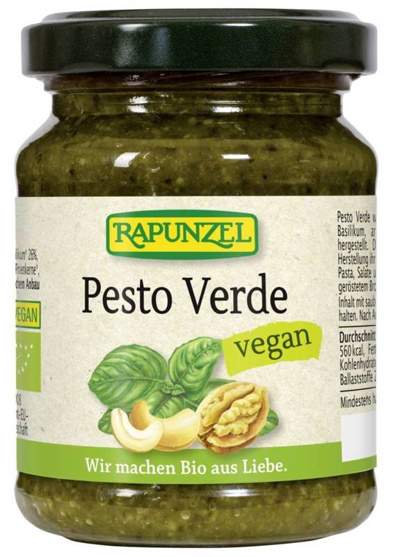 Pesto Verde (z bazylią, orzechami włoskimi i nerkowca) Bio 120g - Rapunzel