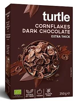 Płatki kukurydziane w polewie z ciemnej czekoladowe bezglutenowe Bio 250 g - Turtle