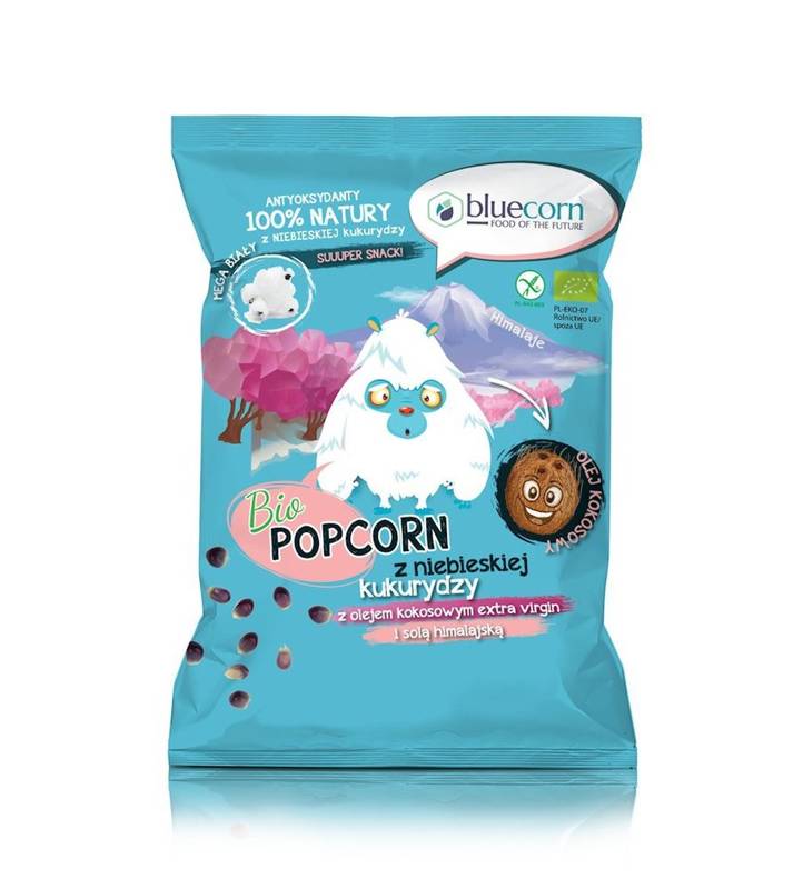 Popcorn z niebieskiej kukurydzy z olejem kokosowym i solą himalajską bezglutenowy Bio 50g - Popcorn
