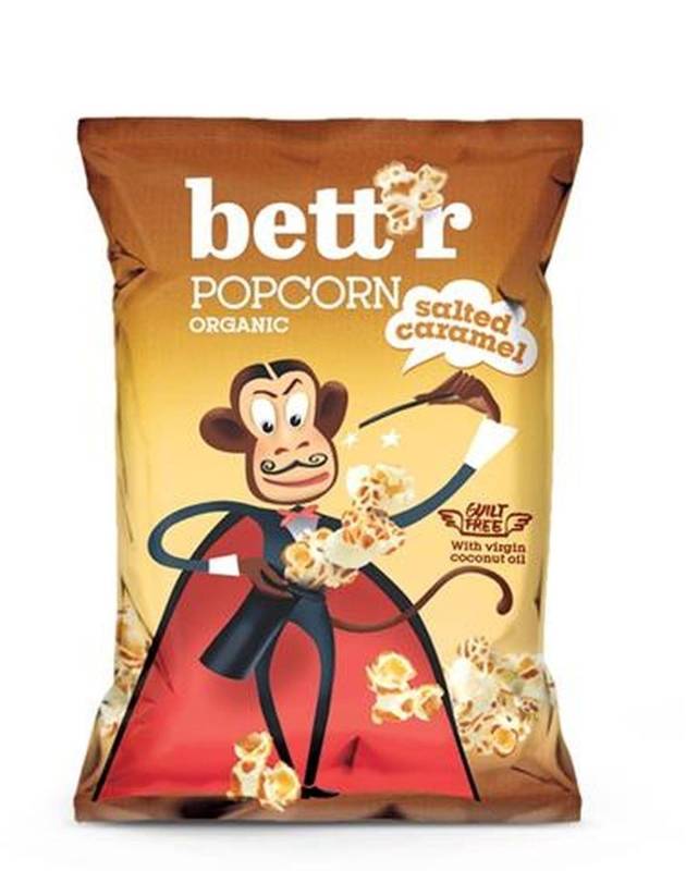 Popcorn ze słonym karmelem BIO 60g - Bettr