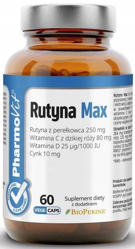 RUTYNA MAX BEZGLUTENOWA 60 KAPSUŁEK 31,5 g - PHARMOVIT (CLEAN LABEL)