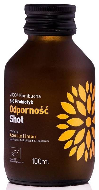 SHOT KOMBUCHA ODPORNOŚĆ BEZGLUTENOWY BIO 100 ml - VIGO