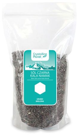Sól czarna kala namak grubo mielona 1kg - Crystaline Planet 