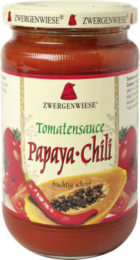 Sos pomidorowy papaya-chilli (pikantny) bezglutenowy BIO 350g - Zwergenwiese
