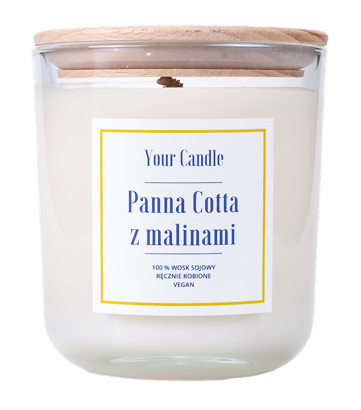 Świeca sojowa panna cotta z malinami 210ml - Your Candle