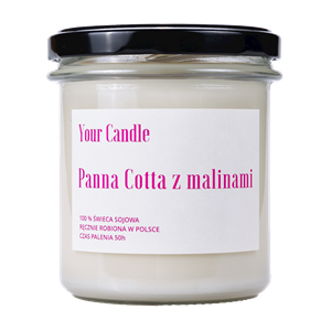 Świeca sojowa panna cotta z malinami 300 ml - Your Candle