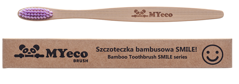 Szczoteczka do zębów bambusowa fioletowa miękka  -  MYecobrush