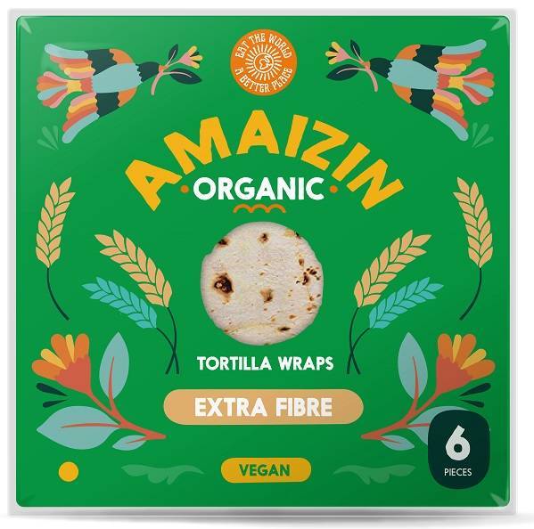 Tortilla wraps z otrębami BIO 240g - Amaizin