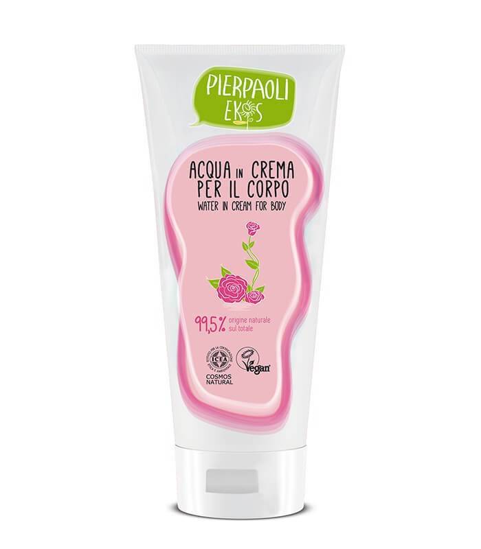 Woda w kremie z organiczną wodą różaną, krem nawilżający do ciała 200ml - Pierpaoli Ekos