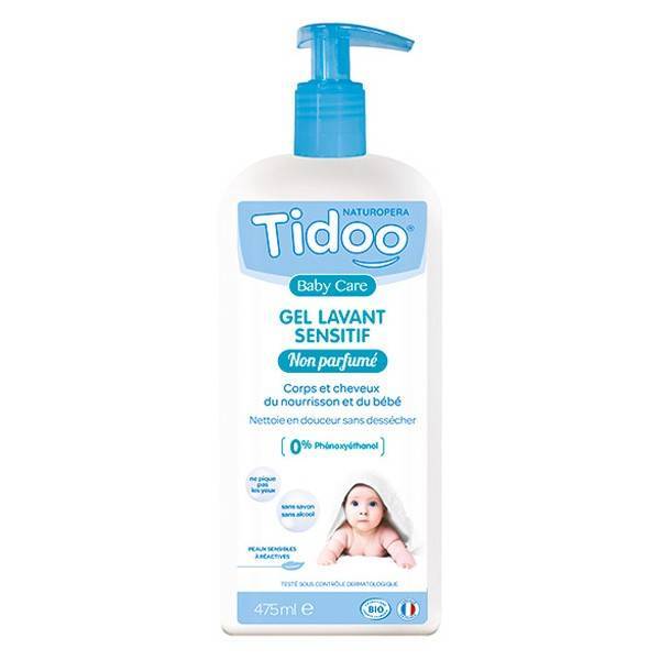 Żel do mycia ciała i włosów do wrażliwej skóry dla  niemowląt i dzieci 475 ml - Tidoo