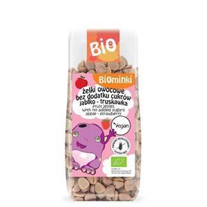 Żelki owocowe jabłko - truskawka BIO bez dodatku cukrów  bezglutenowe 150 g - Biominki