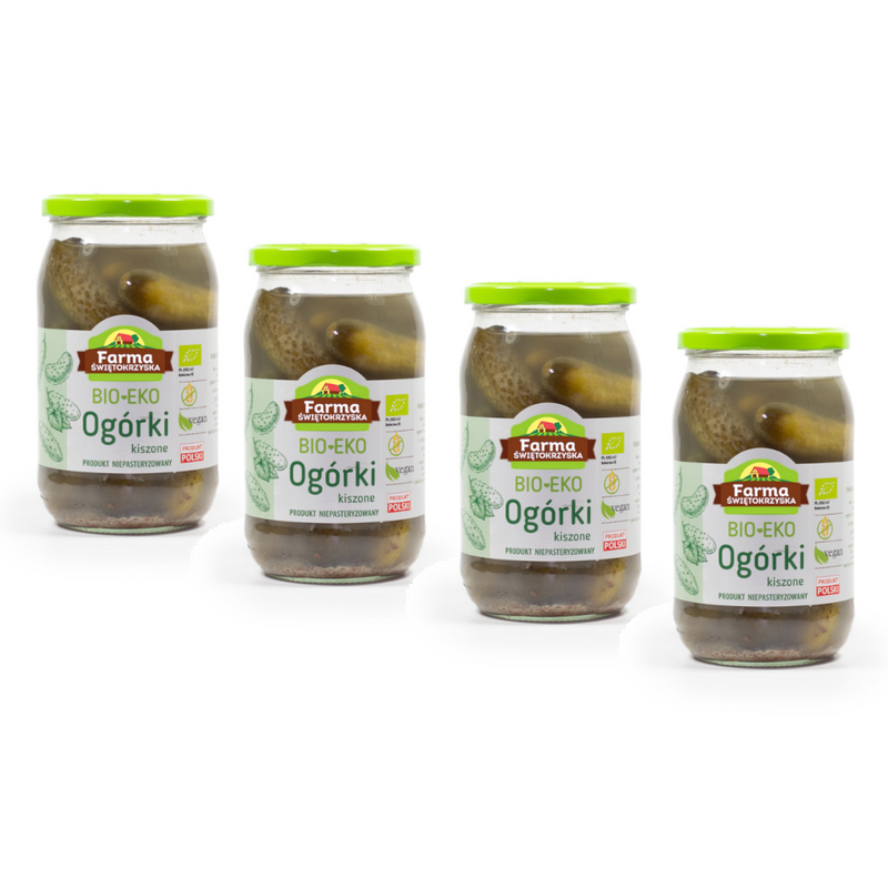 Zestaw 4x Bio ogórki kiszone niepasteryzowane 700g 