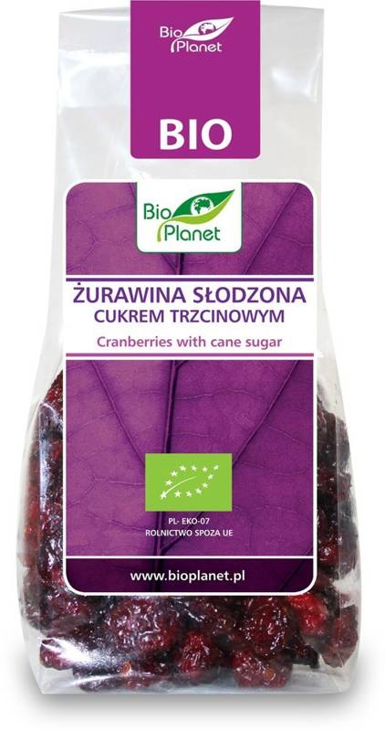 Żurawina słodzona cukrem trzcinowym BIO 100g -  Bio Planet